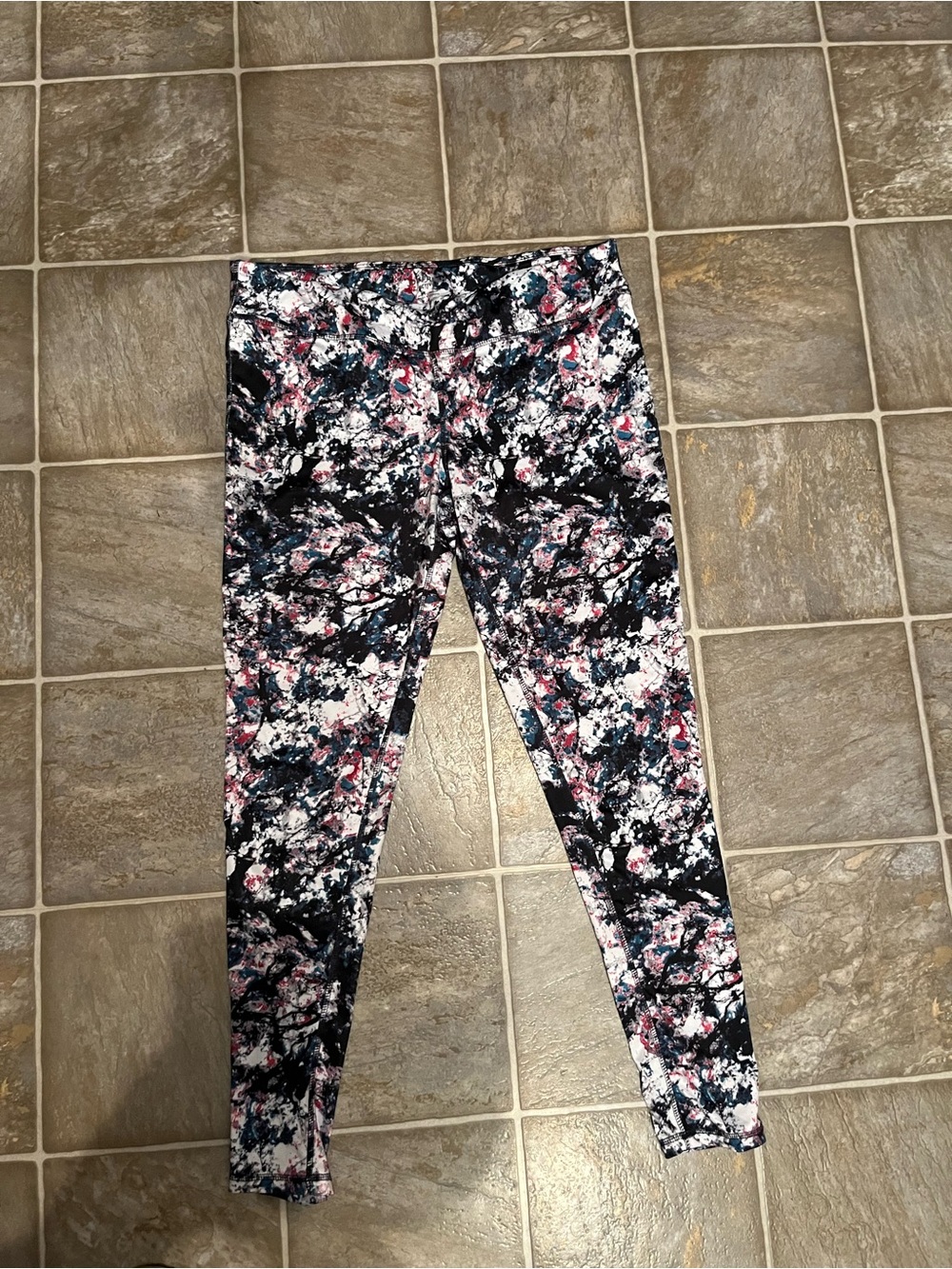 Joe Fresh Black Multi-Color Splatter Print Leggings